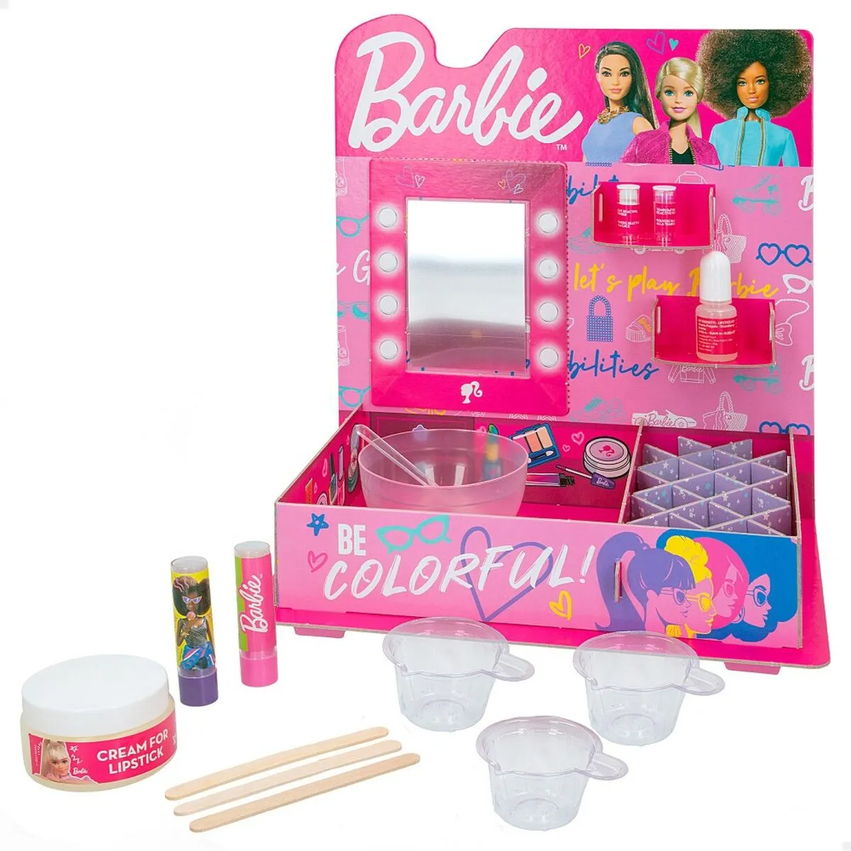 Kit per creare il trucco Barbie Studio Color Change Rossetti 15 Pezzi