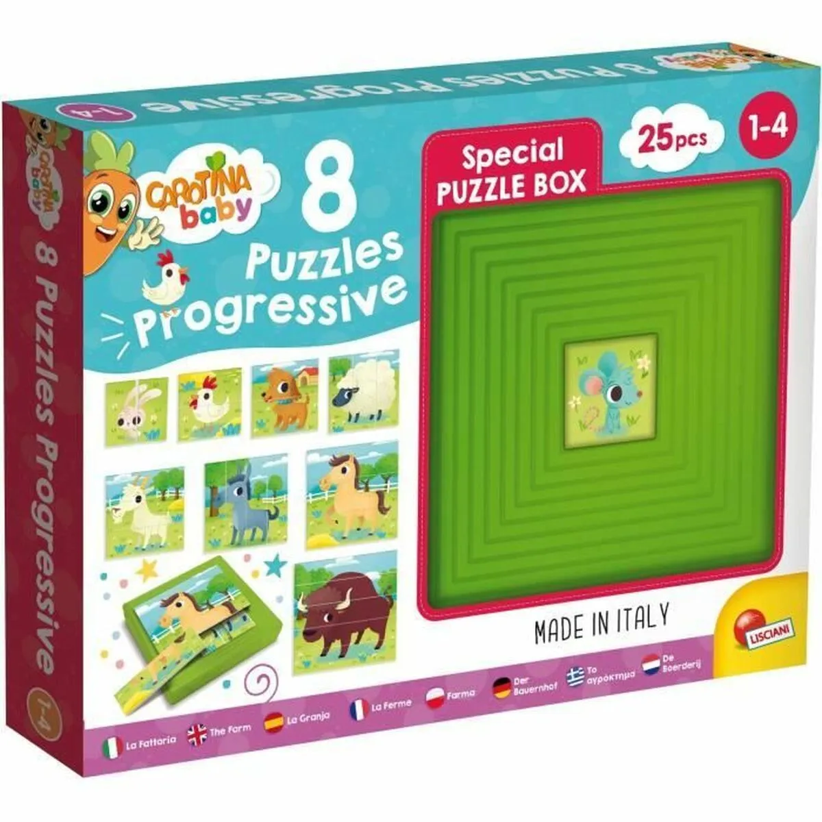 Puzzle Lisciani Giochi Carotina Baby 8 Puzzles Progressive The Farm (FR)