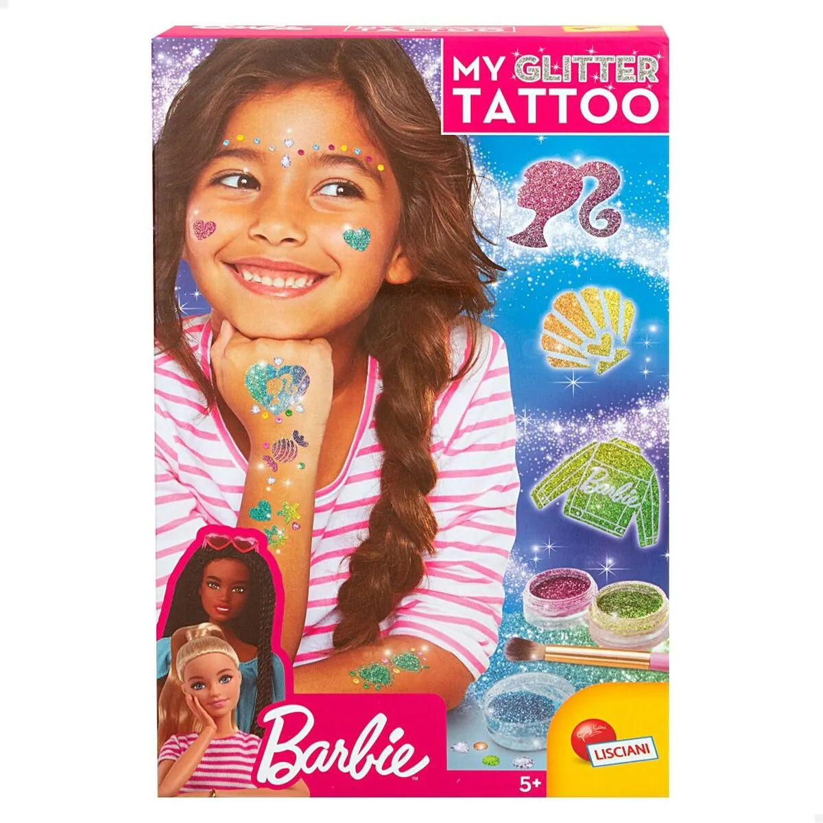 Tatuaggi Temporanei Barbie My Glitter Tattoo Porporina 20 Pezzi