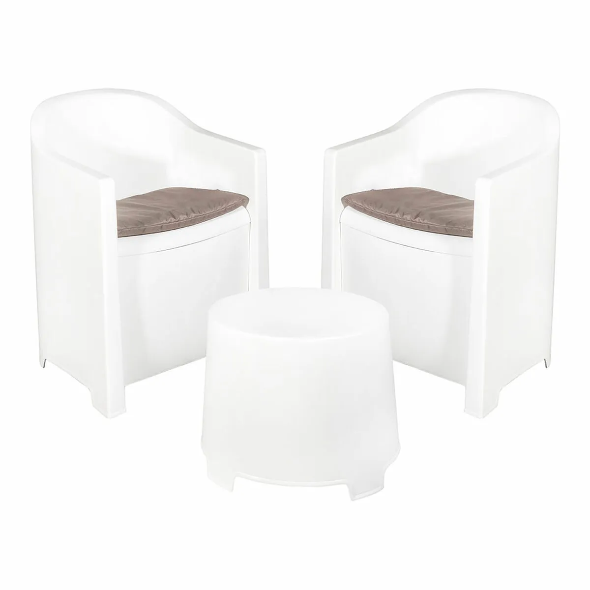 Set Tavolo con 2 Sedie IPAE Progarden Luna sluc06bg Bianco Giardino (3 Pezzi)