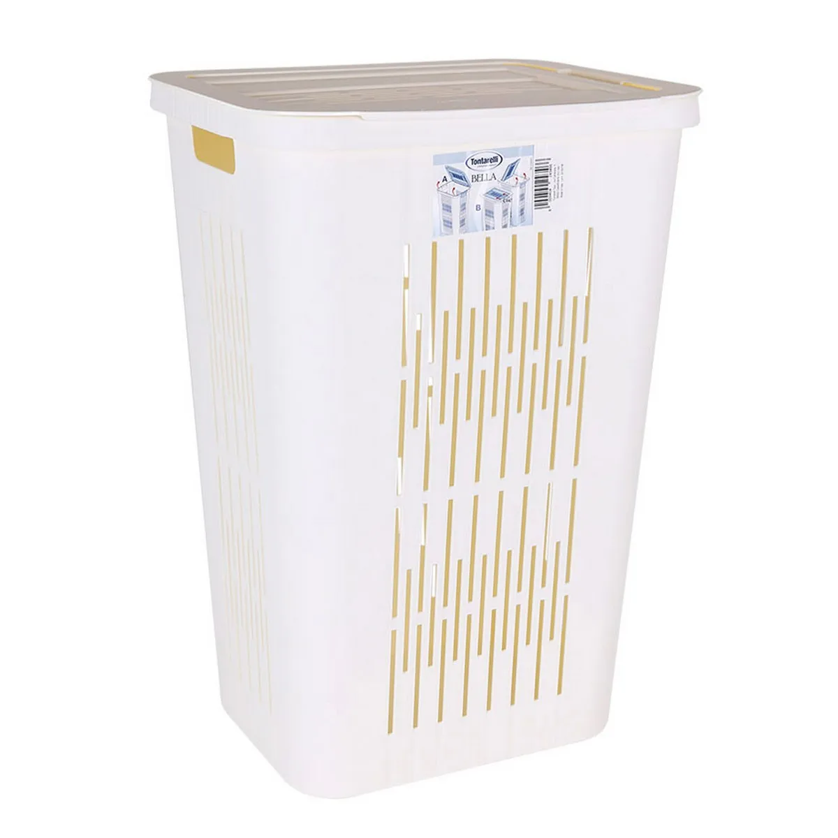 Cesto per i Panni Sporchi Bella Bianco 60 L (40,5 x 33 x 59 cm)