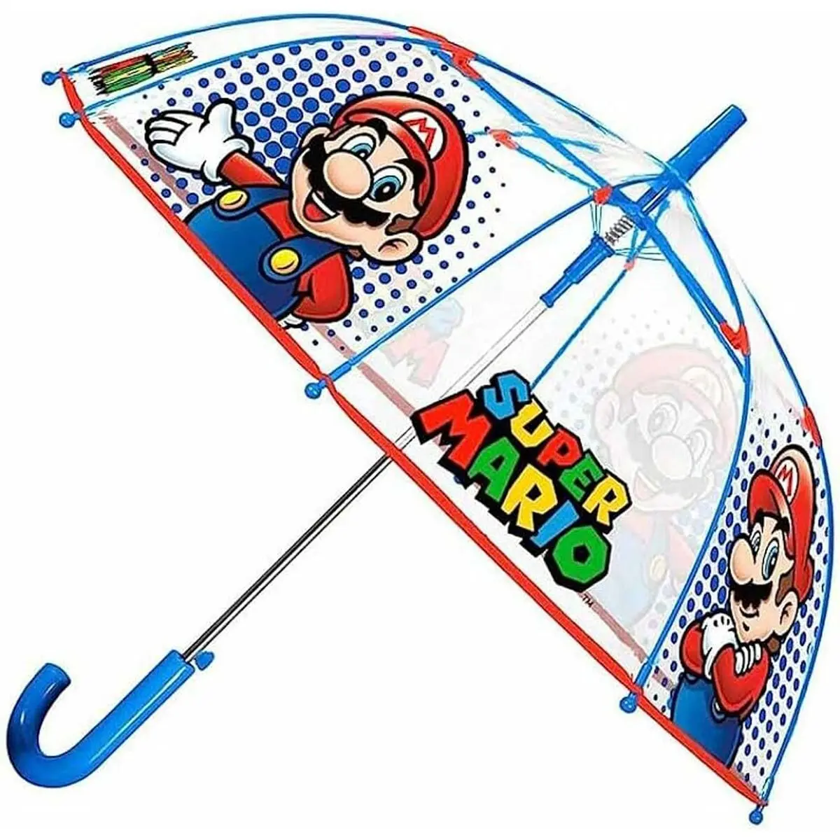 Ombrelli Super Mario Perletti Trasparente Fibra di Vetro 74 cm Per bambini