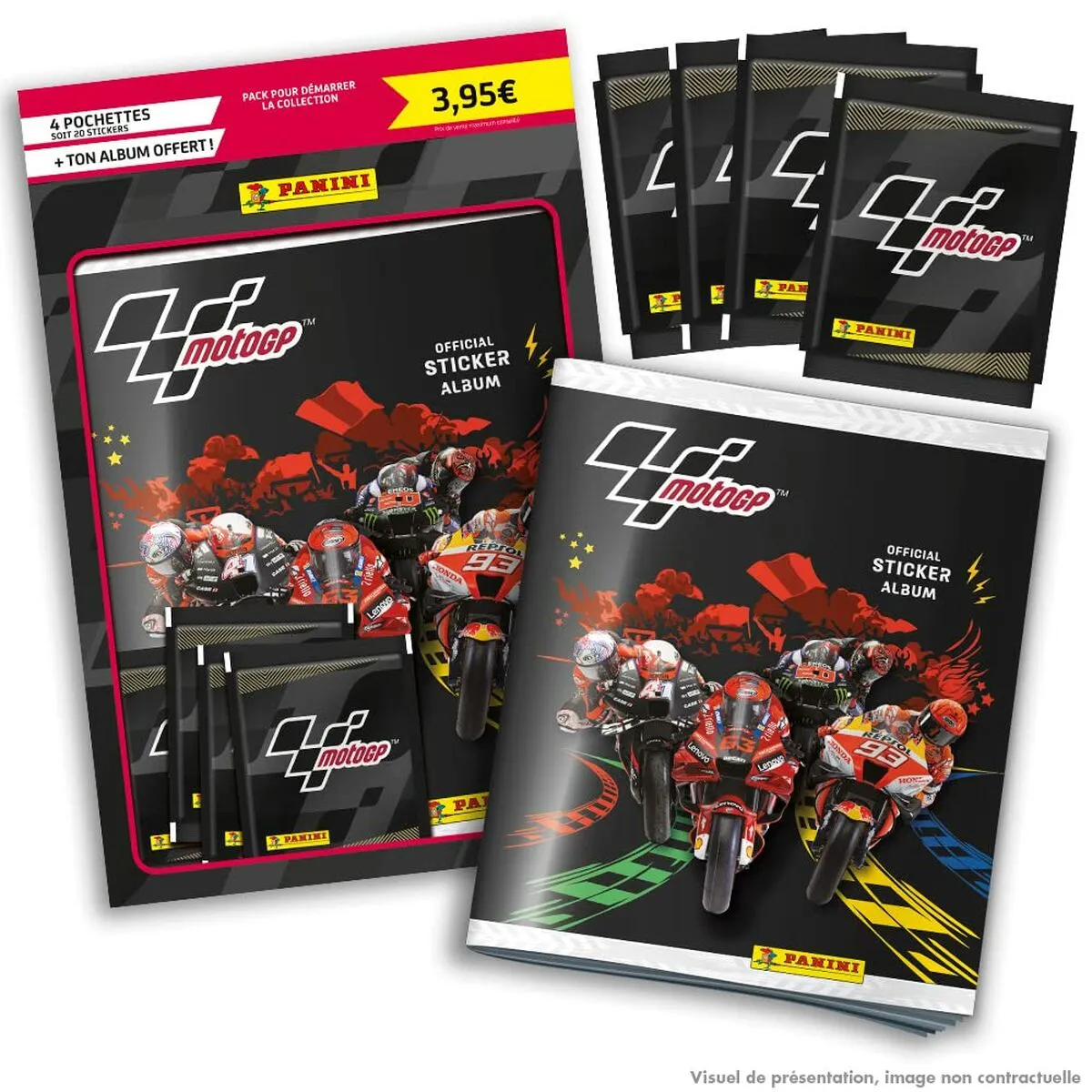 Chrome set Panini Moto GP Starter Pack Album di figurine 4 Buste (Francese)