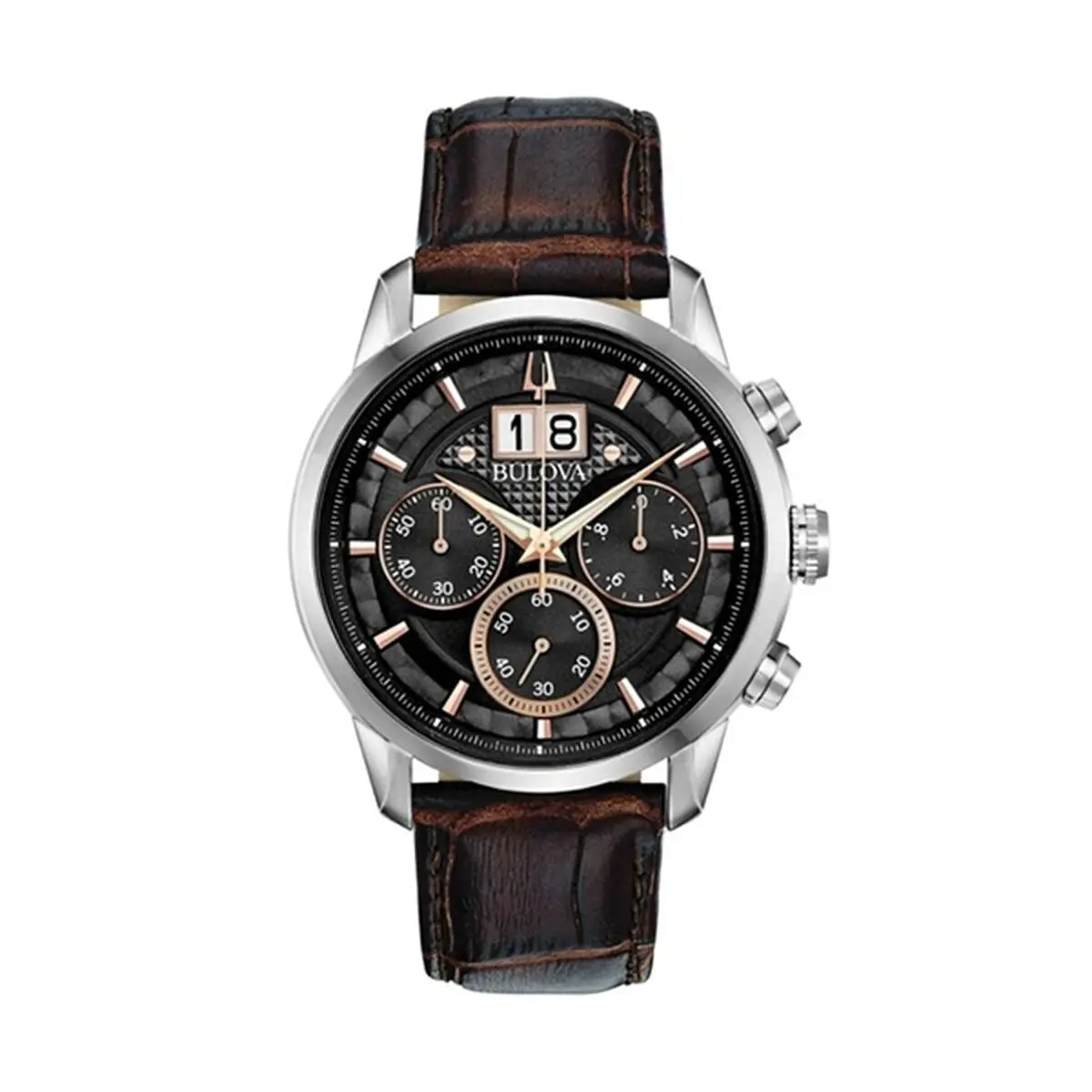 Orologio Uomo Bulova 96B311 Marrone Nero