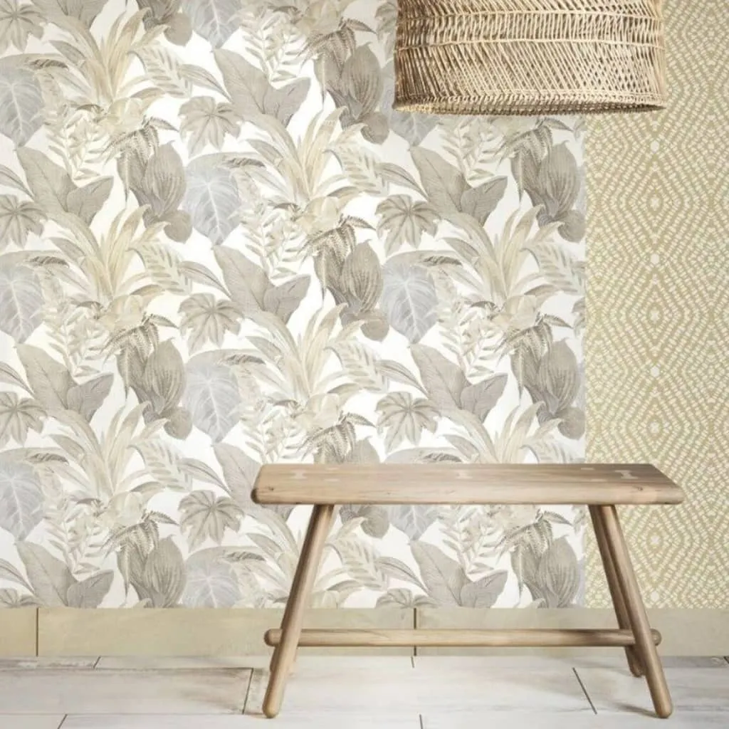 Topchic Carta da Parati Big Leaves Beige