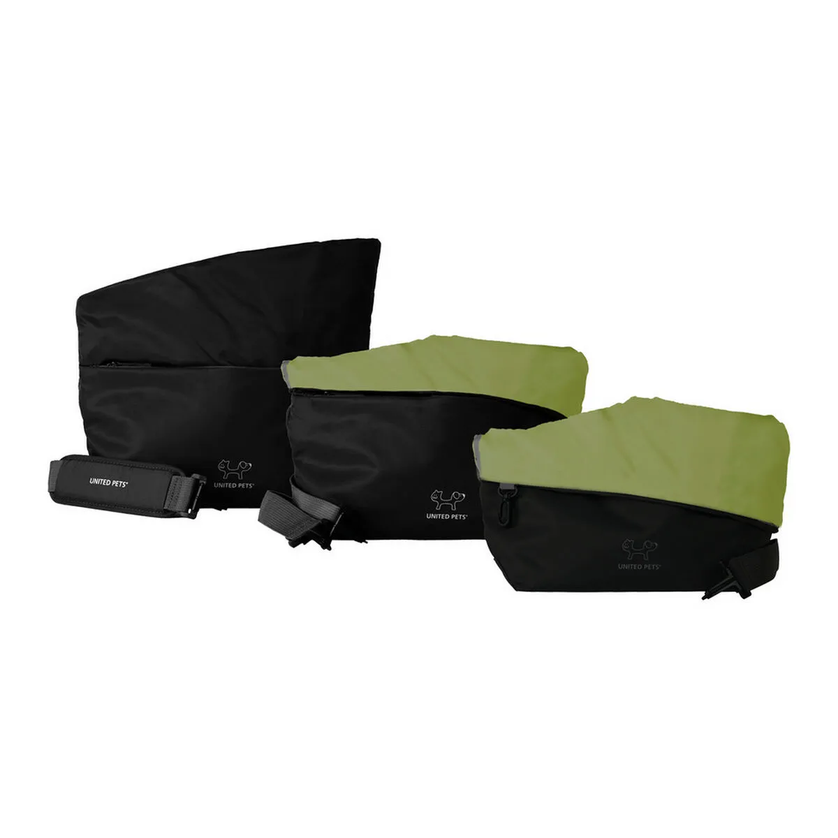 Borsa a Tracolla per Animali Domestici United Pets Sling Nero/Verde 36 x 14 cm (36 x 14 x 19/31 cm)