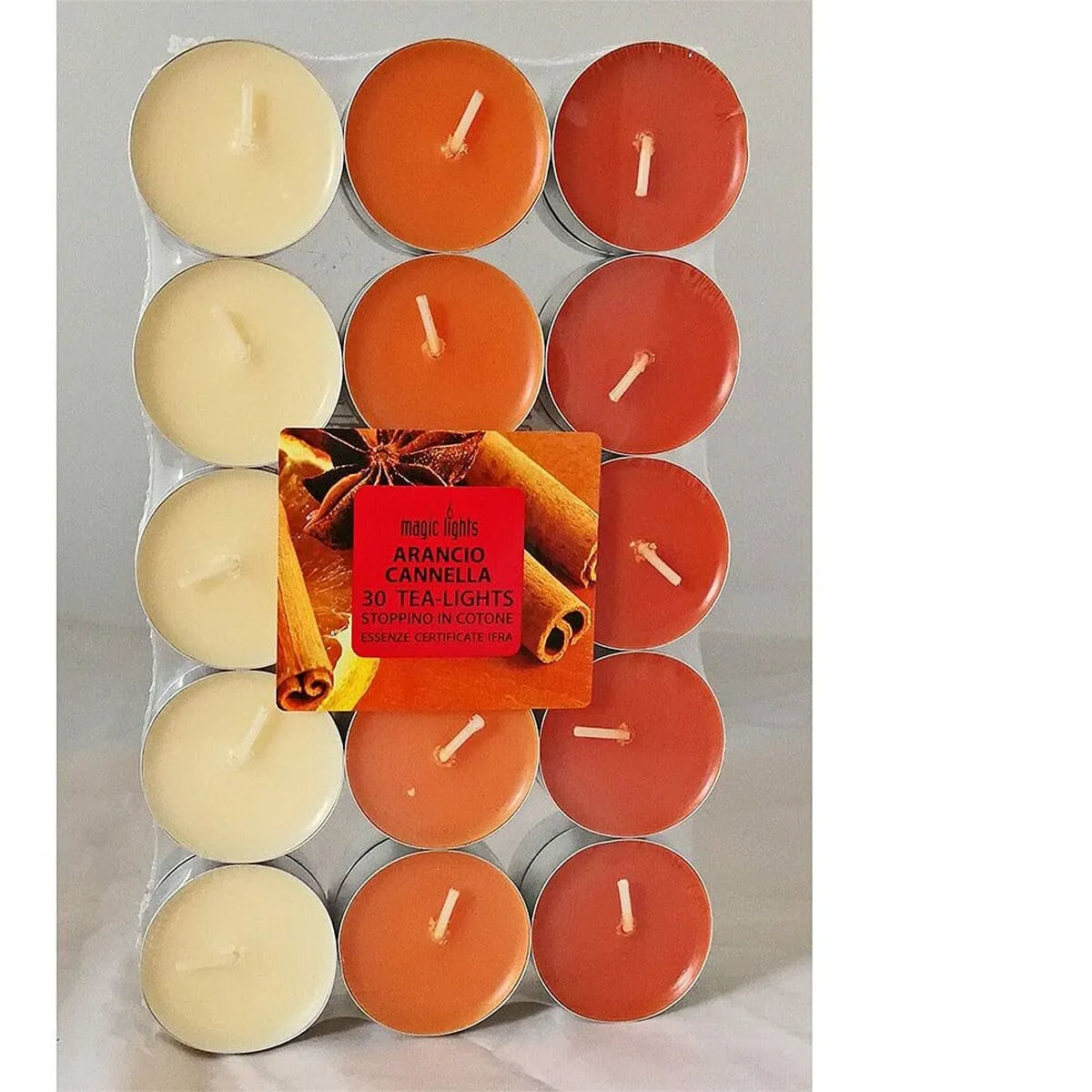 Candele profumate Magic Lights Arancio Cannella Cera