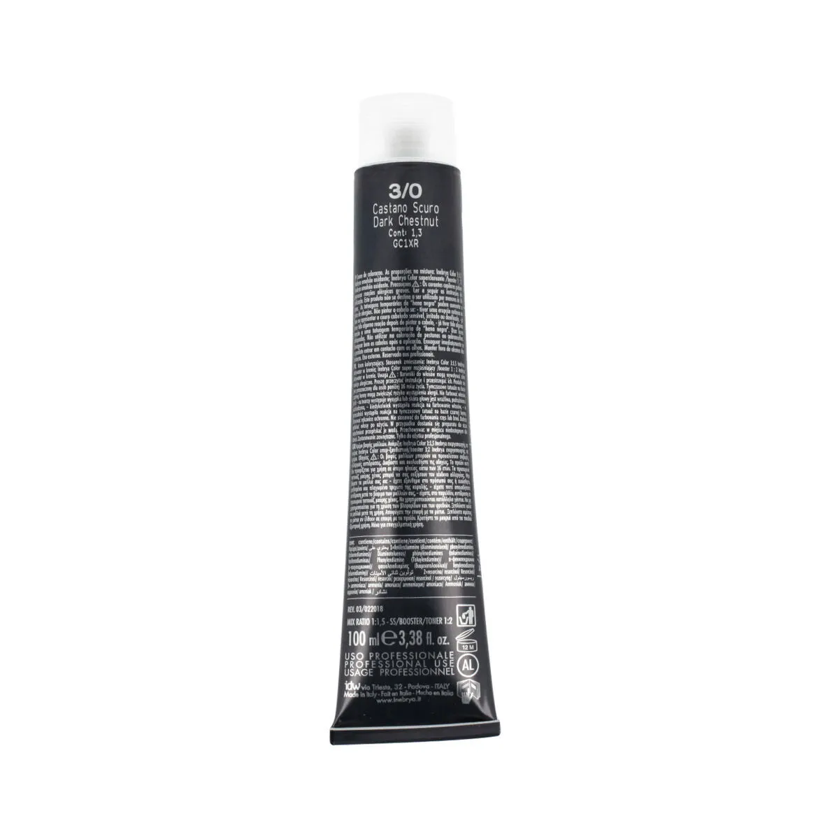 Tintura Permanente Inebrya Nº 3/0 Dark Chestnut 100 ml