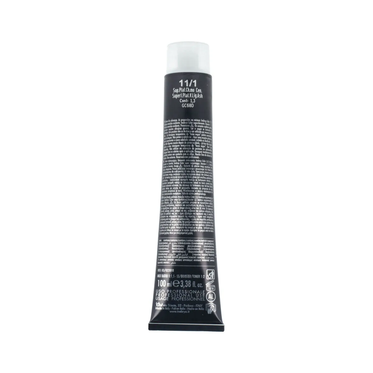 Tintura Permanente Inebrya Nº 11/1 Superlight Platinum Very Light Ash 100 ml