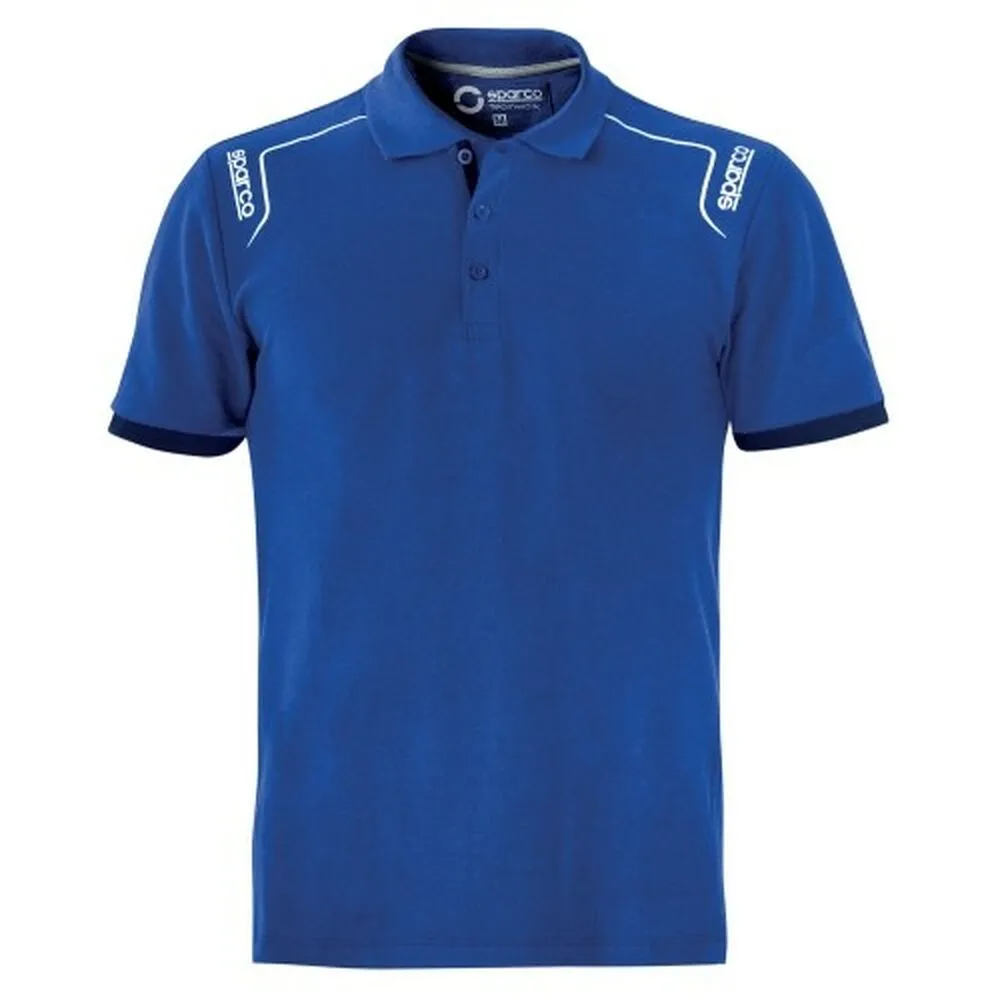 Polo a Maniche Corte Sparco STRETCH Azzurro (Taglia M)