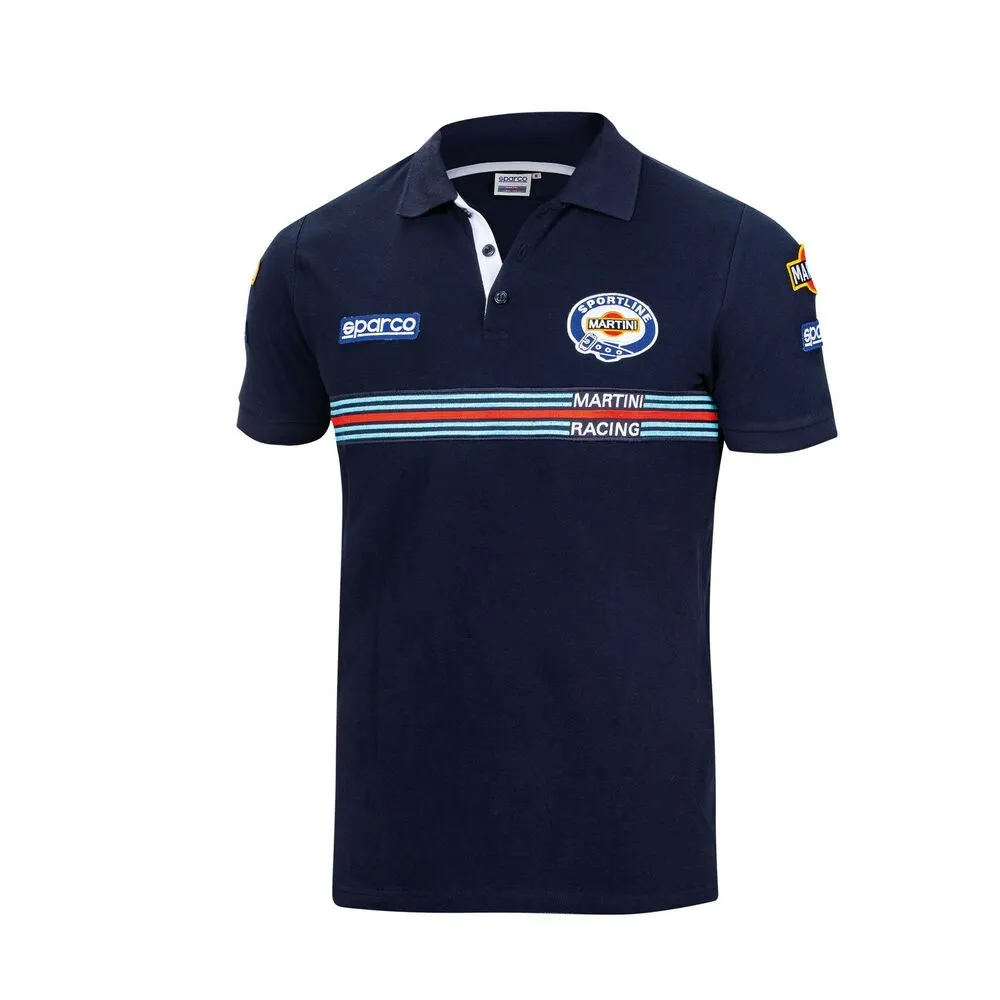 Polo a Maniche Corte Uomo Sparco Martini Racing Blu Marino (Taglia M)