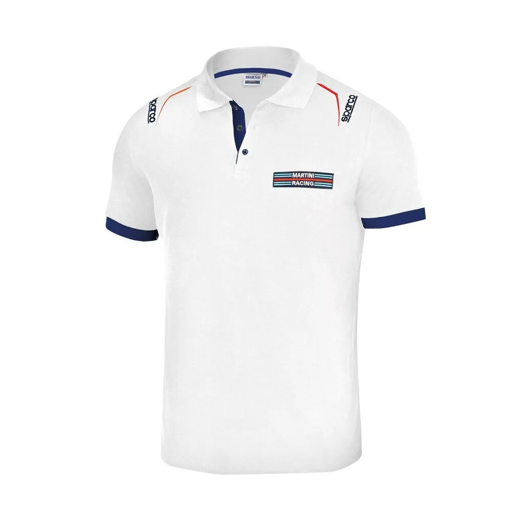 Polo a Maniche Corte Uomo Sparco Martini Racing Bianco (Taglia M)