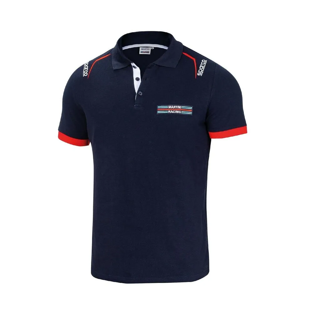 Polo a Maniche Corte Uomo Sparco Martini Racing Blu Marino