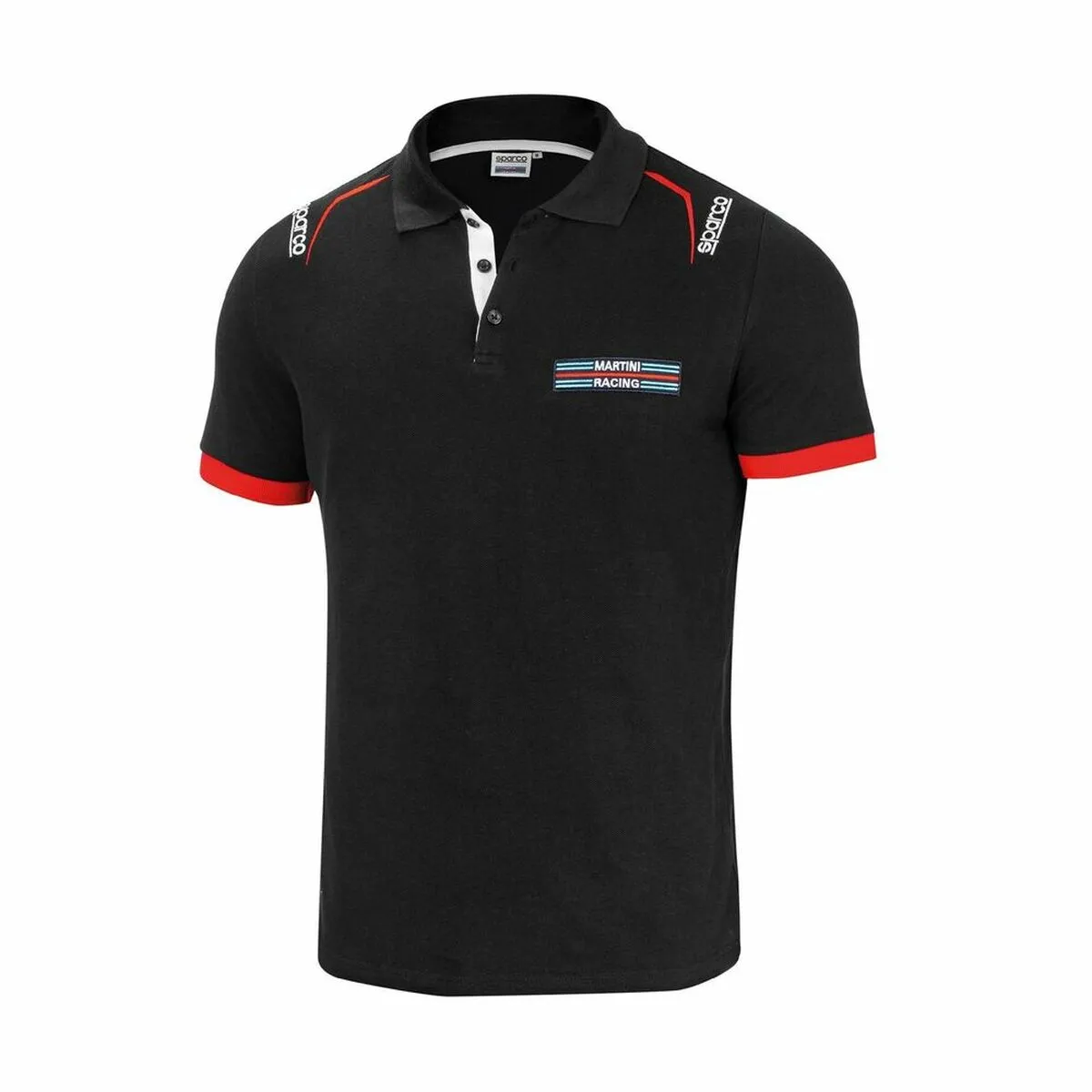 Polo a Maniche Corte Uomo Sparco Martini Racing Nero