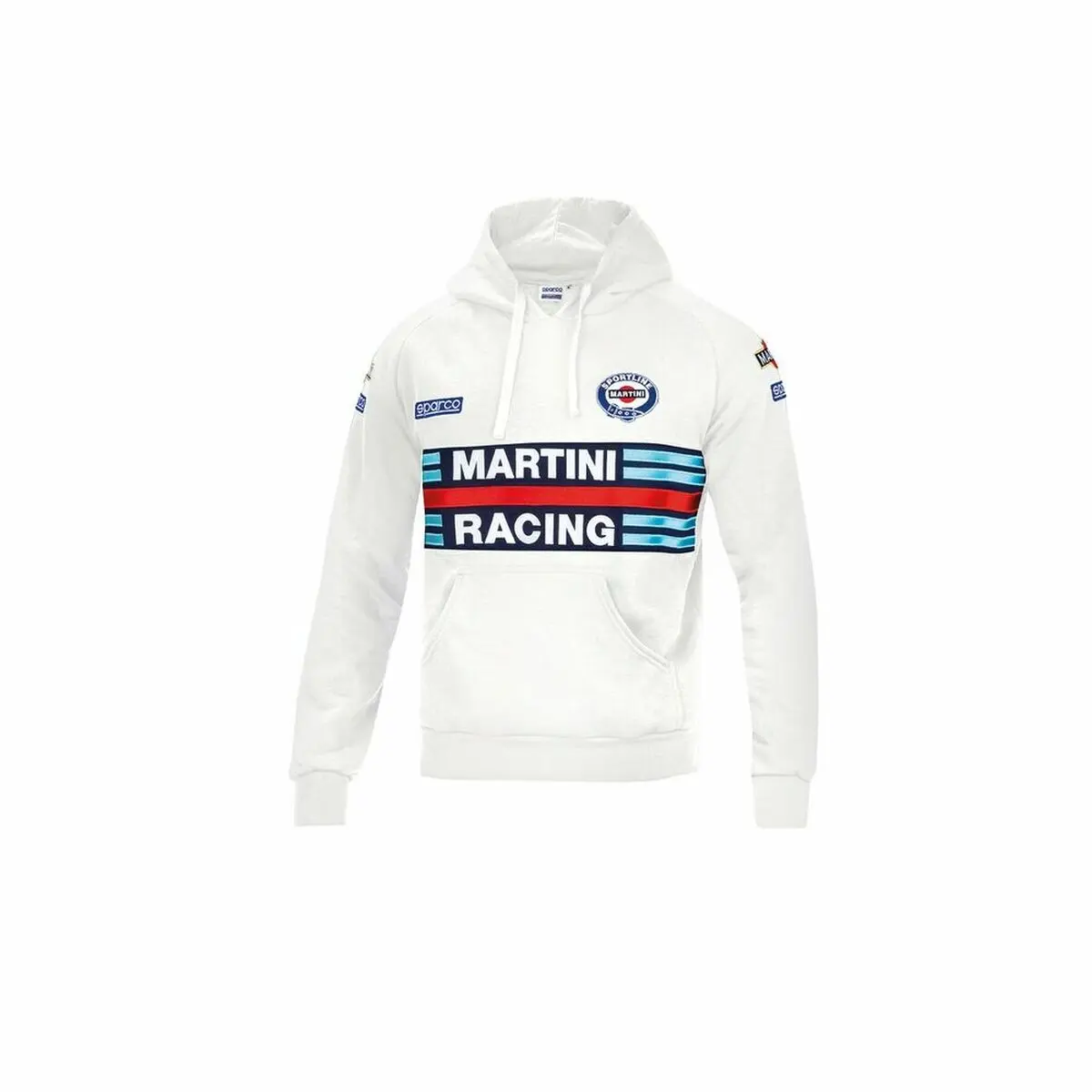 Felpa con Cappuccio Sparco Martini Racing Cotone Bianco XXL