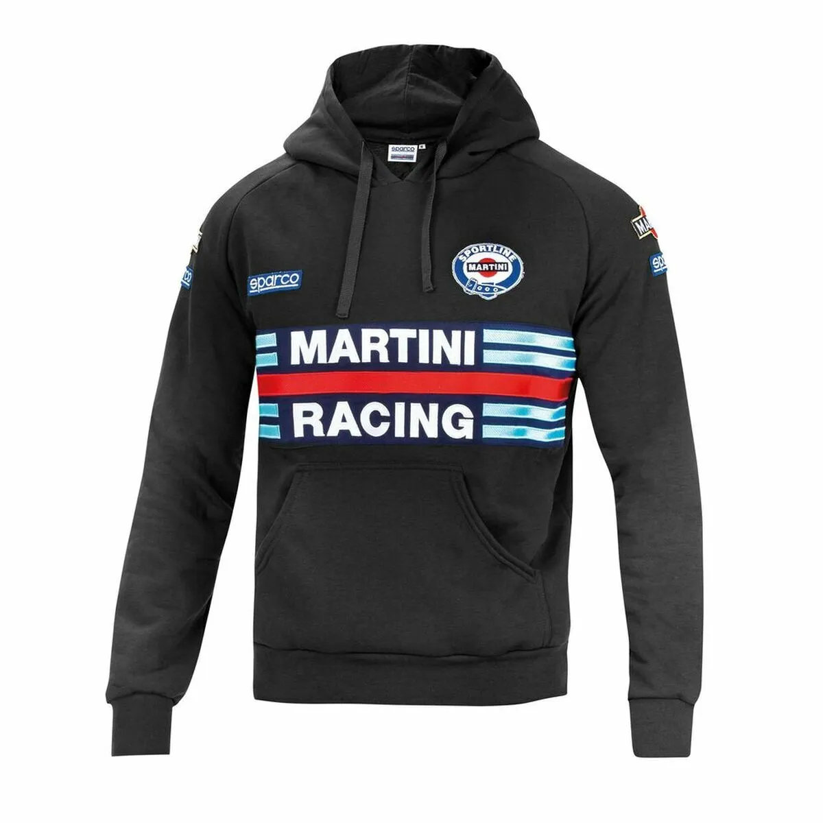 Felpa con Cappuccio Sparco Martini Racing Nero Taglia M