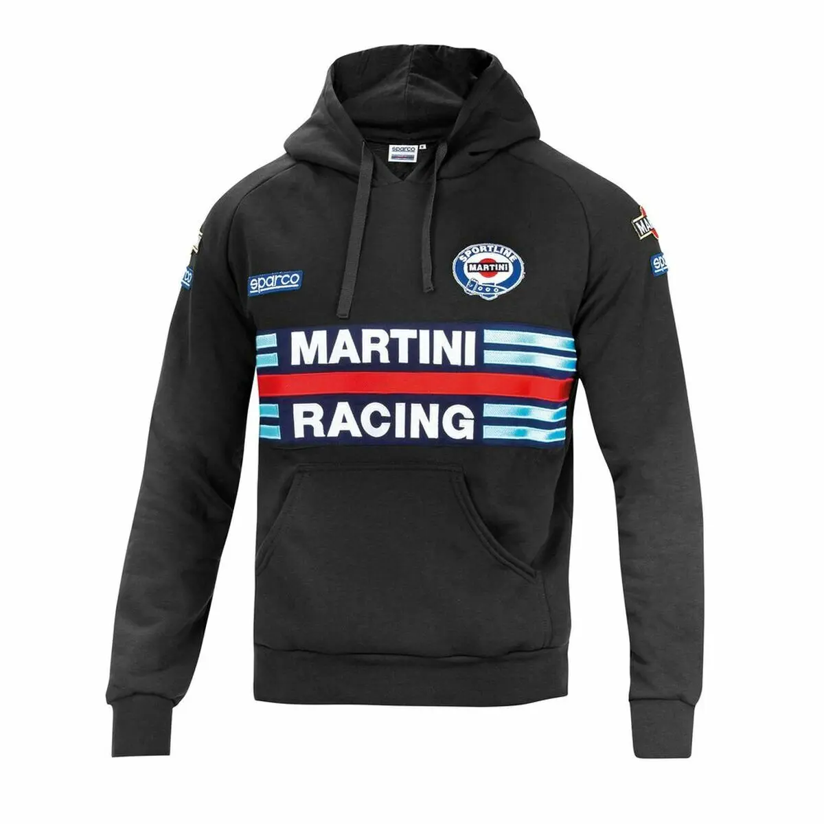 Felpa con Cappuccio Uomo Sparco Martini Racing Nero