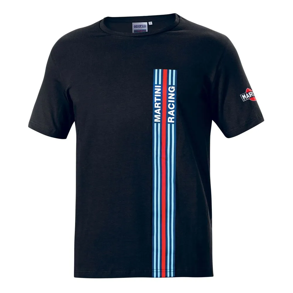 Maglia a Maniche Corte Uomo Sparco Martini Racing Nero (Taglia M)