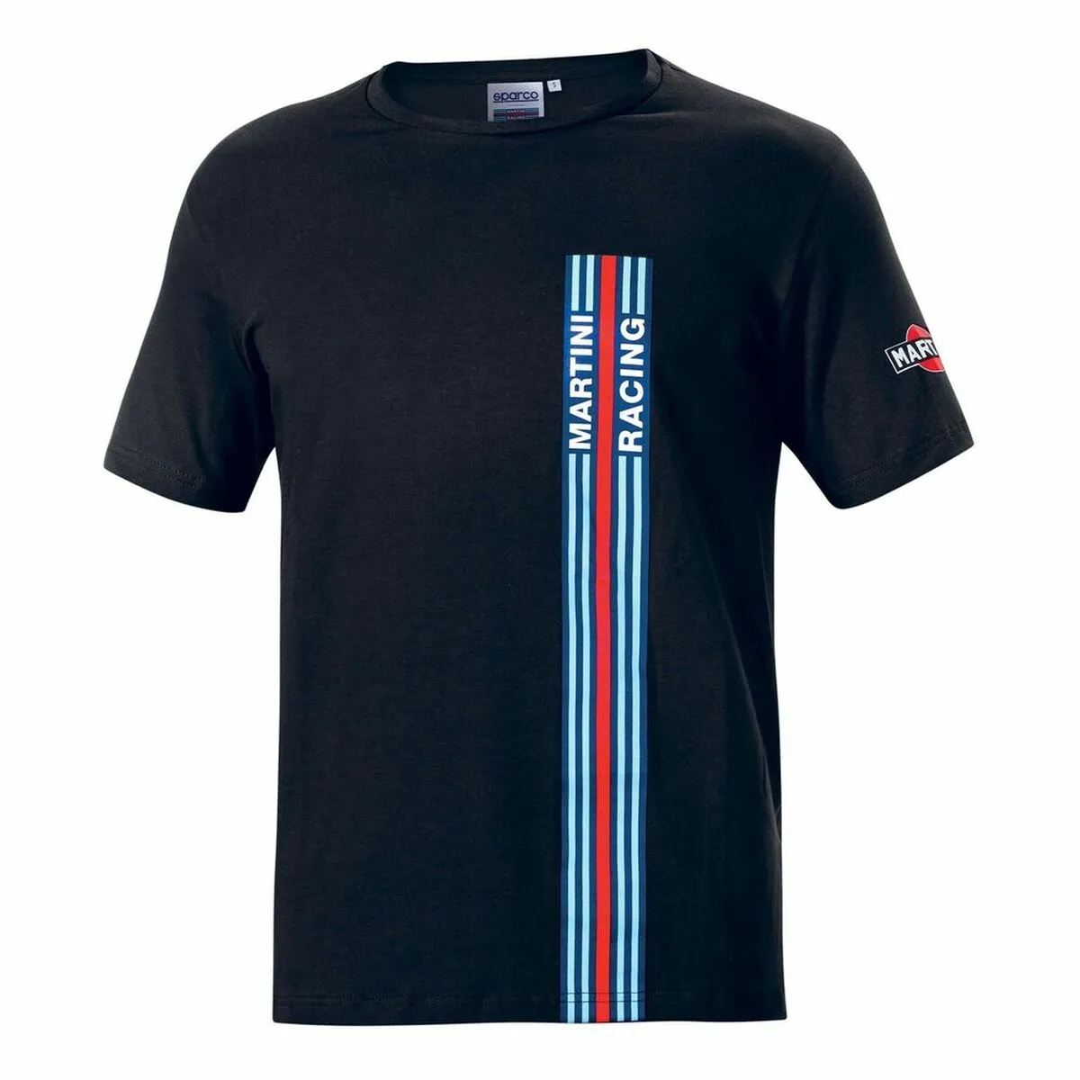 Maglia a Maniche Corte Uomo Sparco Martini Racing Nero (Taglia S)