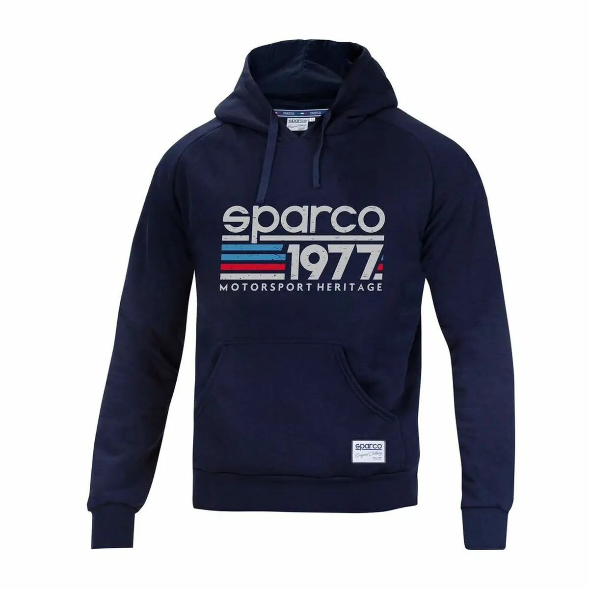 Felpa con Cappuccio Sparco 1977 Blu Marino XXL