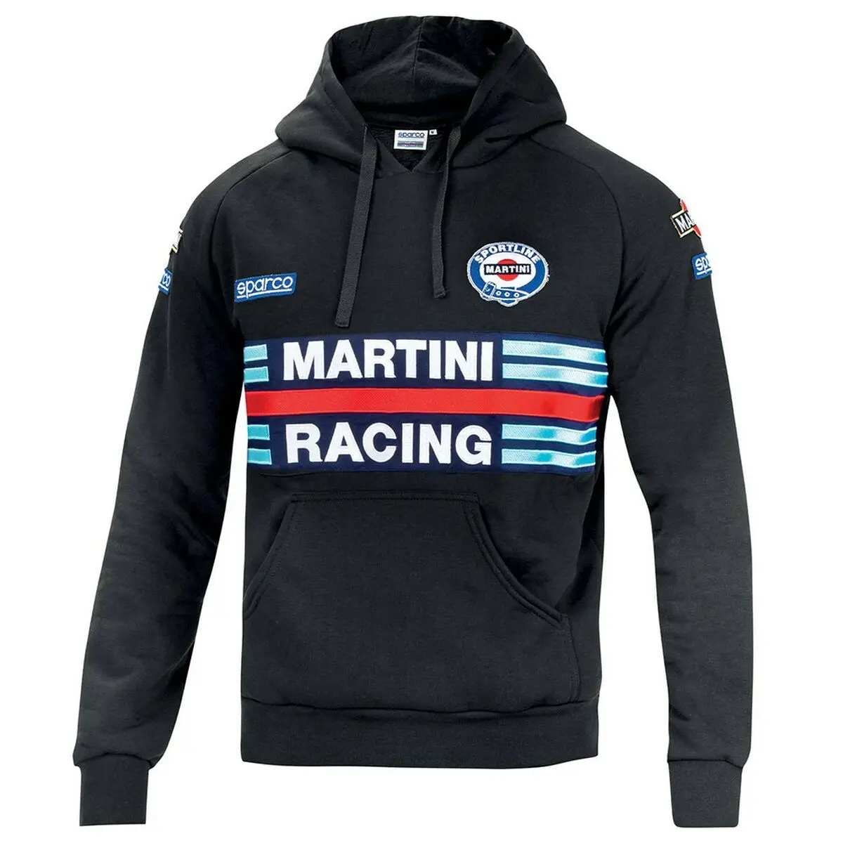 Felpa con Cappuccio Sparco Martini Racing	 Nero XXXL