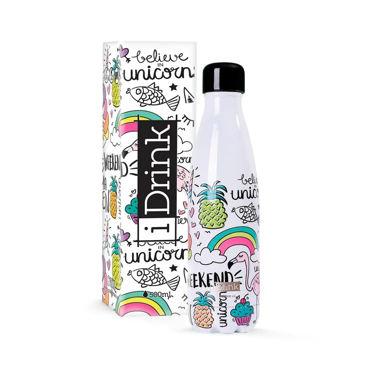 Bottiglia Térmica iTotal Bianco Unicorno Acciaio inossidabile 500 ml