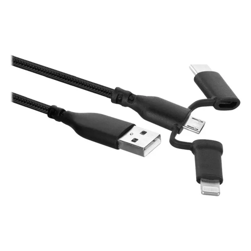 Cavo da USB a USB-C e Lightning Ewent EW1376 (1 m) Nero