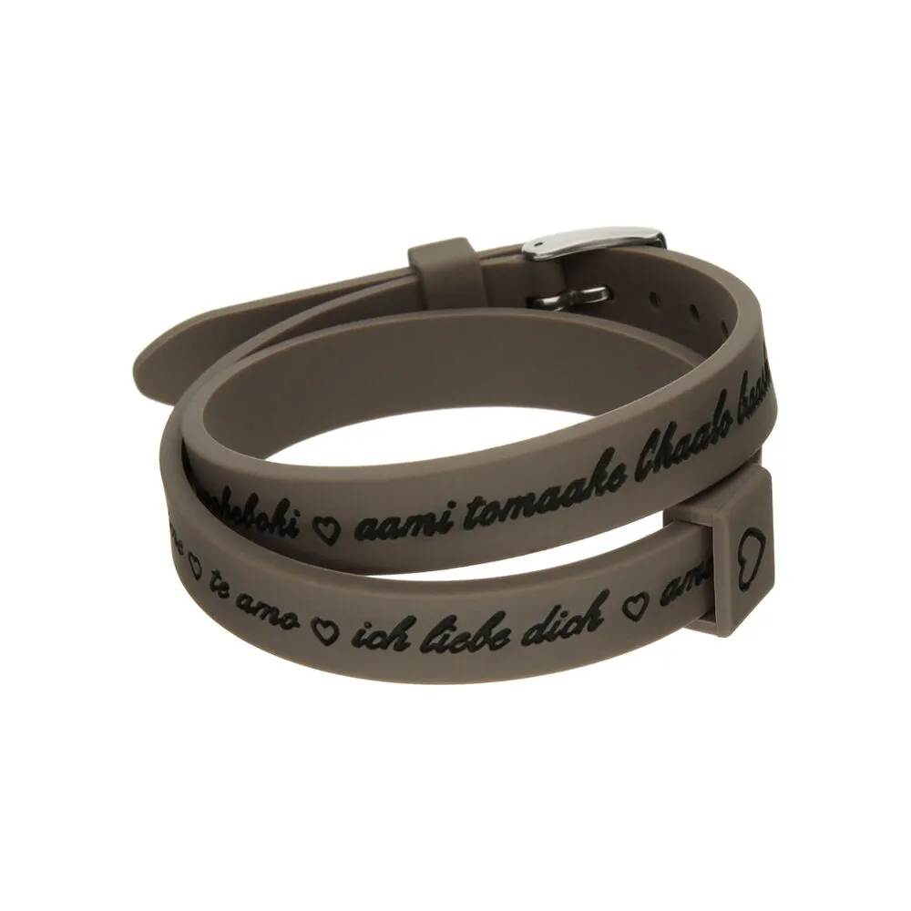 Bracciale Donna il mezzometro I LOVE YOU SILVER - BRACCIALE IN SILICONE/SILICONE BRACELET