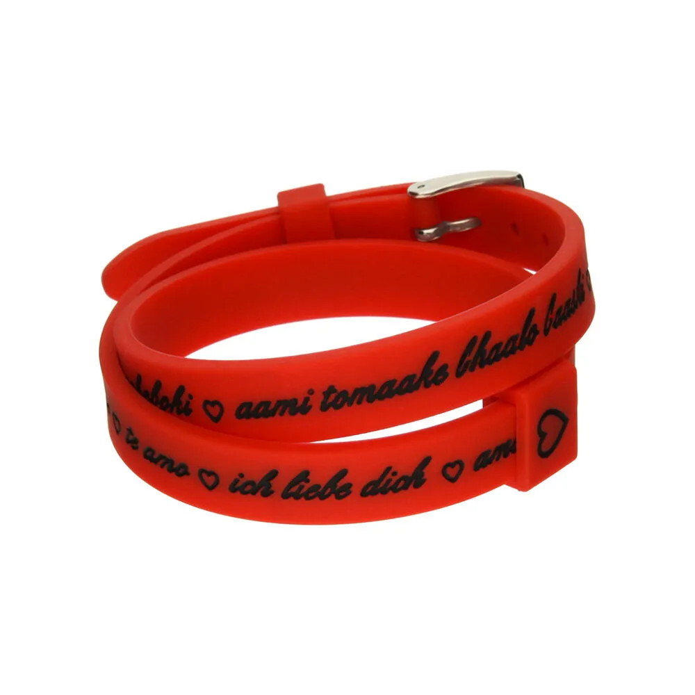 Bracciale Donna il mezzometro I LOVE YOU SILVER - SILICONE BRACELET