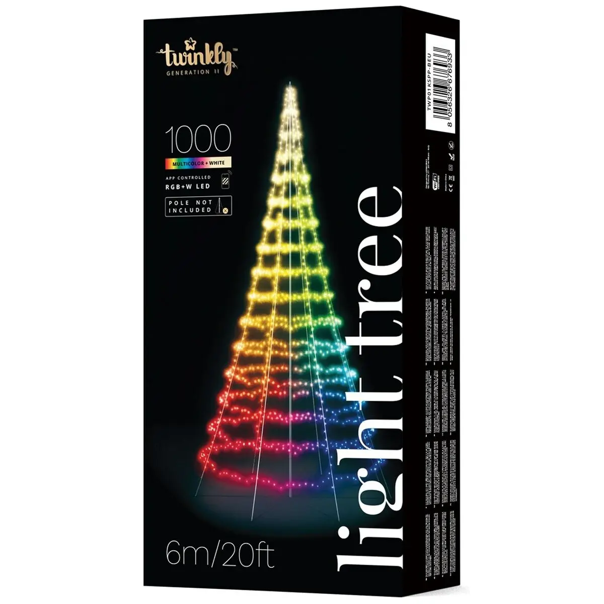 Ghirlanda di Luci LED Twinkly TWP01KSPP-BEU Natale Bianco Multicolore