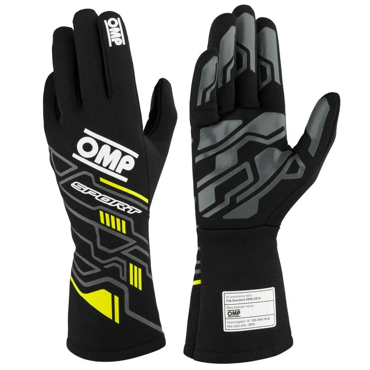 Guanti da guida da uomo OMP SPORT Nero/Giallo L