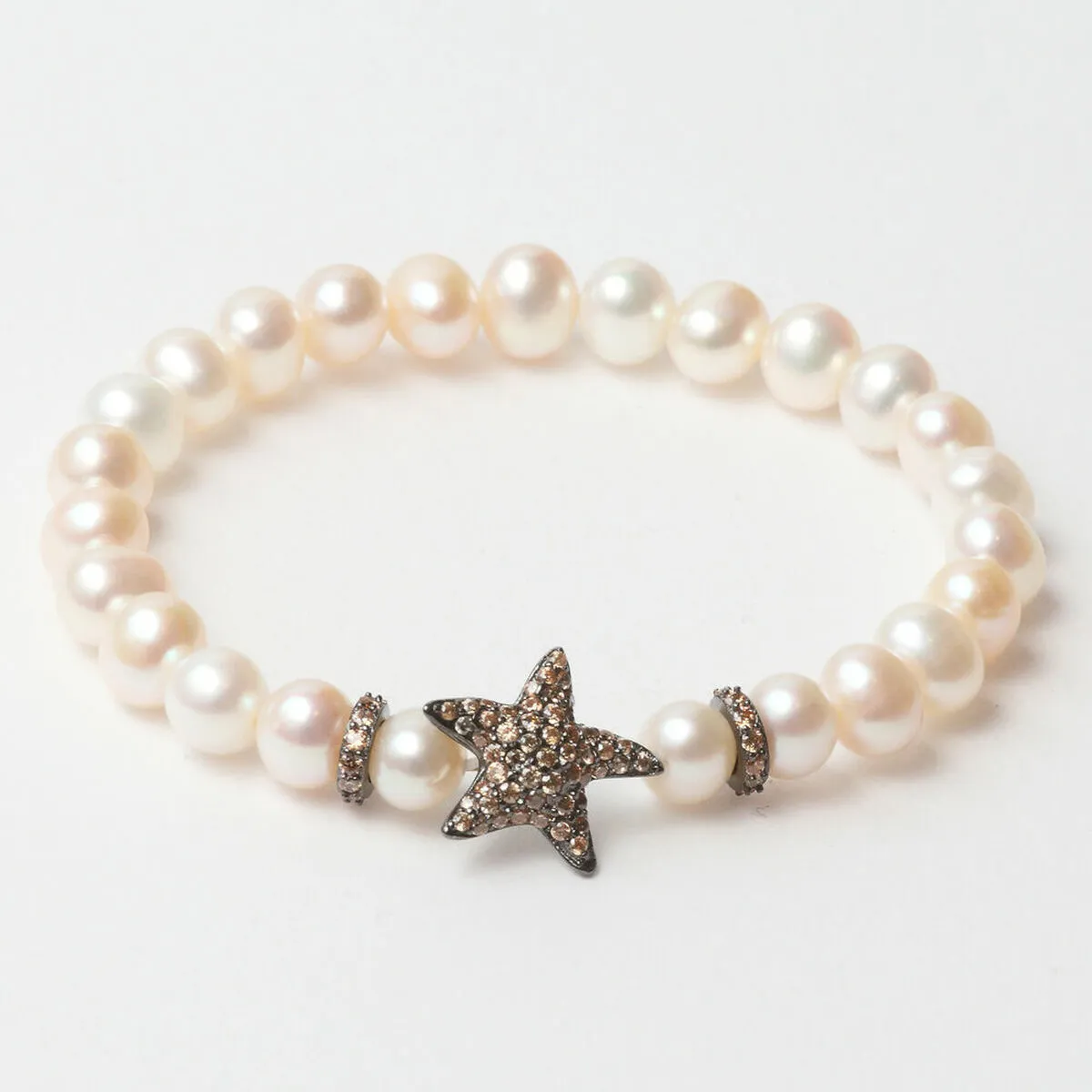 Bracciale Donna Lancaster JLA-BR-STAR-4-WH Marrone Bianco Argento puro 16 mm