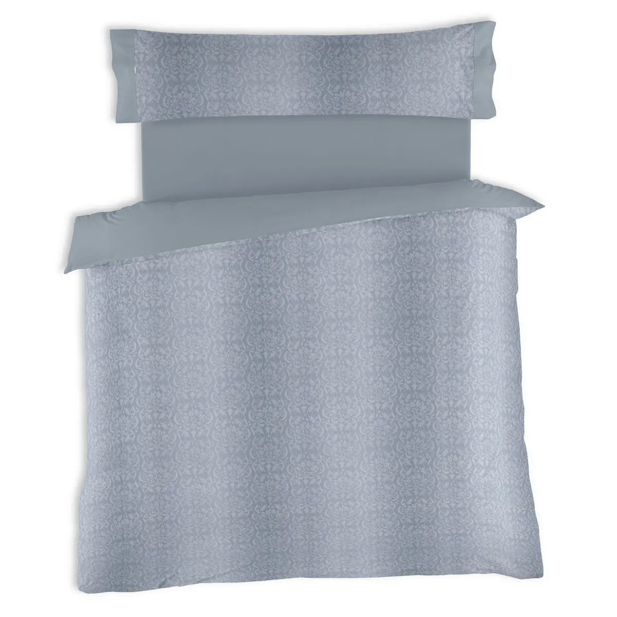 Set di copripiumino Alexandra House Living Tena Grigio Acciaio Singolo 3 Pezzi