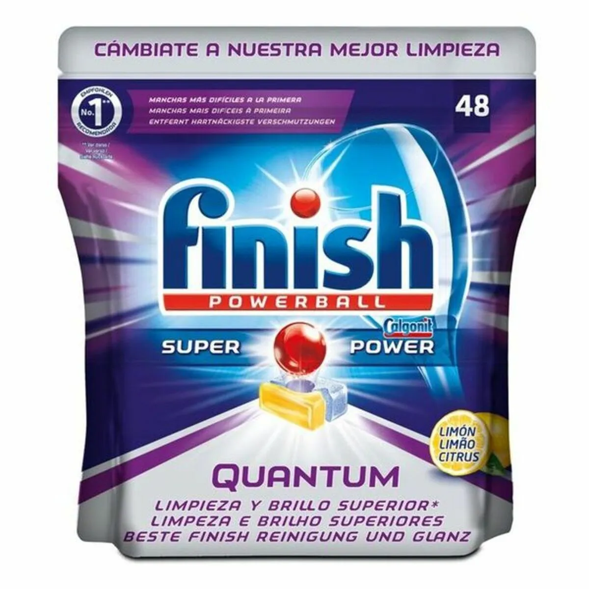 Pastiglie per Lavastoviglie Finish Quantum Limone (48 Unità)