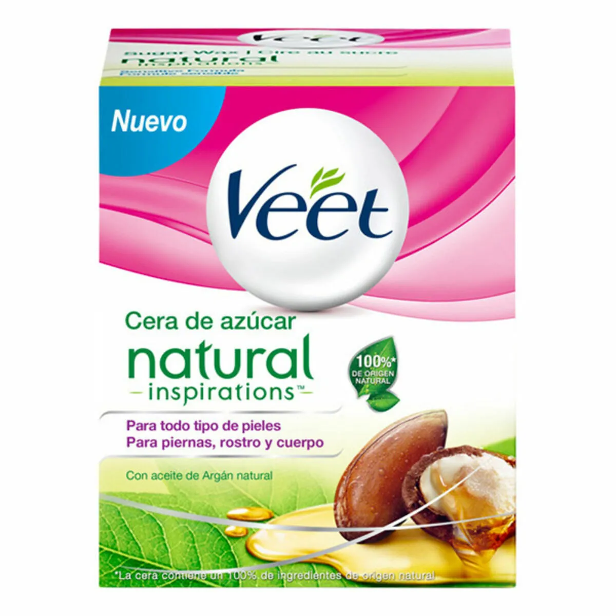 Crema Depilatoria Corpo Veet Cera Tibia Natural Olio d'Argan Zucchero 250 ml