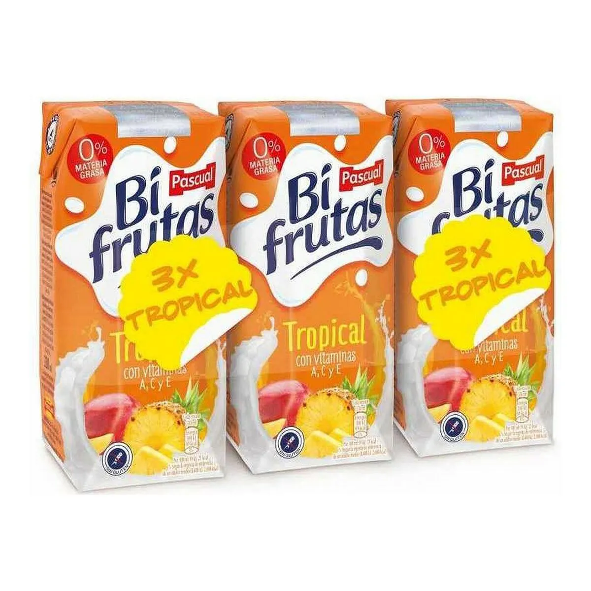 Bevanda a base di Latte Pascual Bifrutas Tropical (3 x 330 ml)