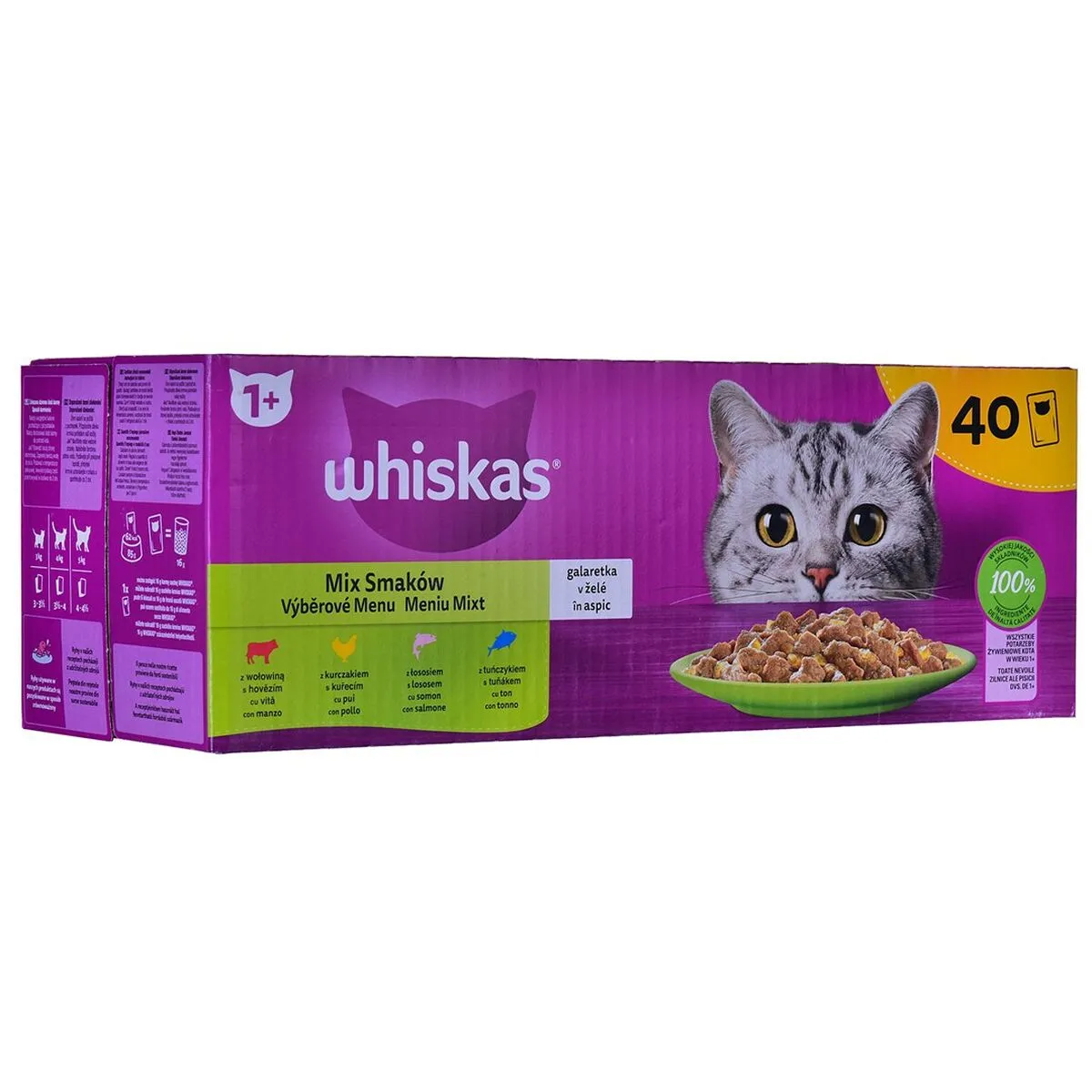 Cibo per gatti Whiskas Mix Favourites in jelly Pollo Salmone Tonno Carne di vitello