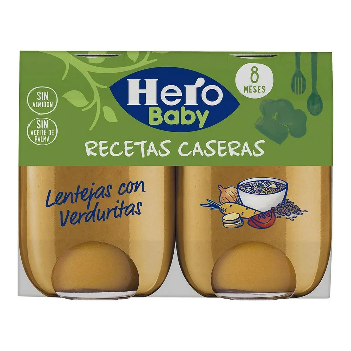 Omogeneizzato Hero Recetas Caseras Lenticchie Verduras (2 x 190 gr)