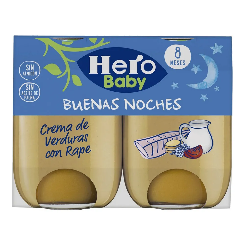 Omogeneizzato Hero Buenas Noches Verdure Rana pescatrice (2 x 190 gr)