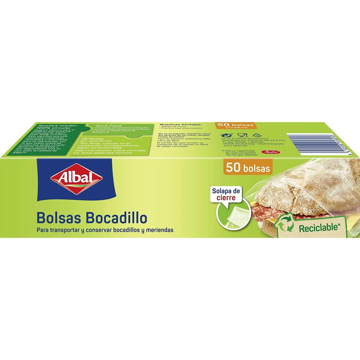 Porta Panino Albal (50 uds) (1 l)