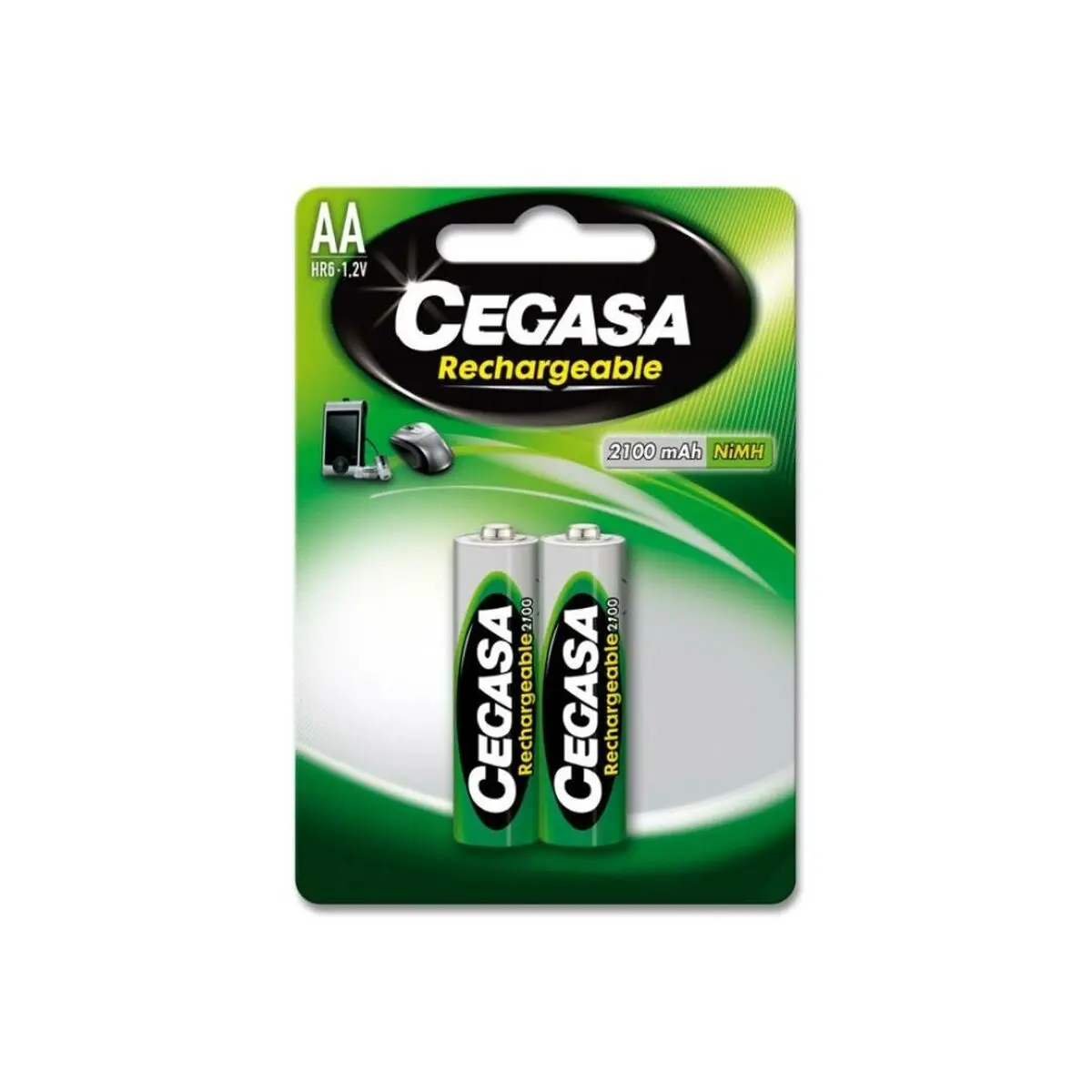 Batterie Ricaricabili Cegasa 104371 2100 mAh (2 uds)