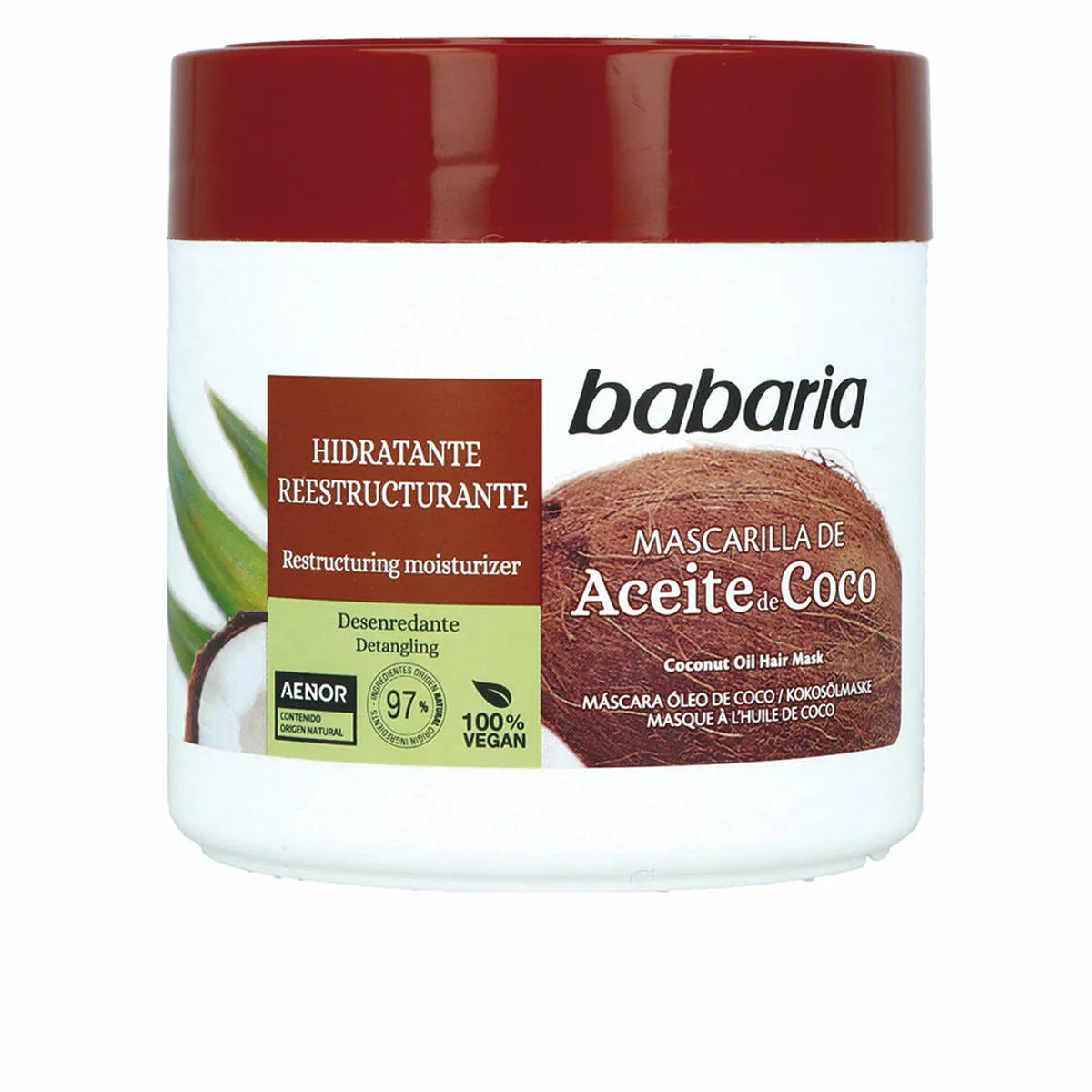 Maschera per Capelli Babaria Idratante Olio di cocco 400 ml