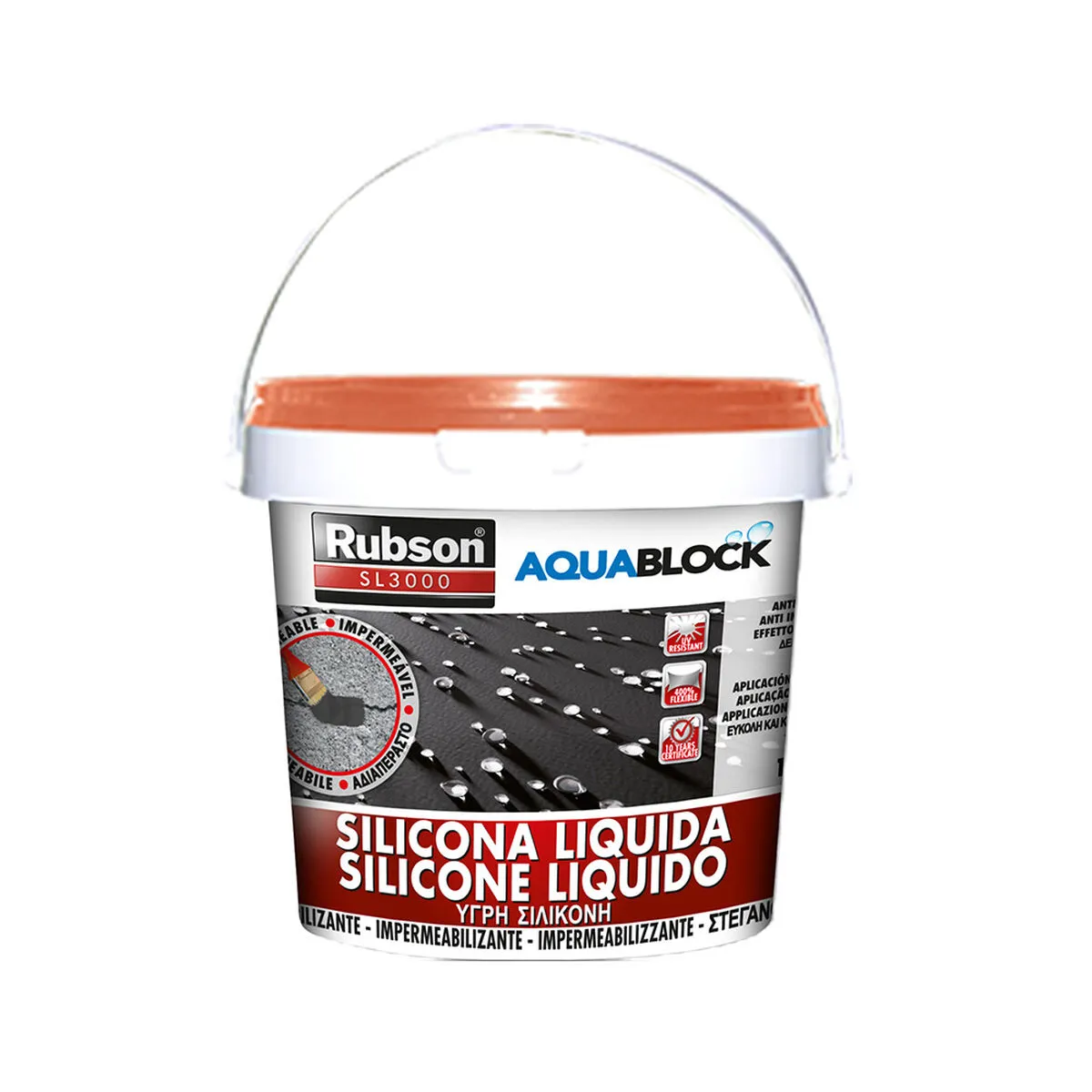 Silicone Rubson aquablock 1 kg Color ruggine