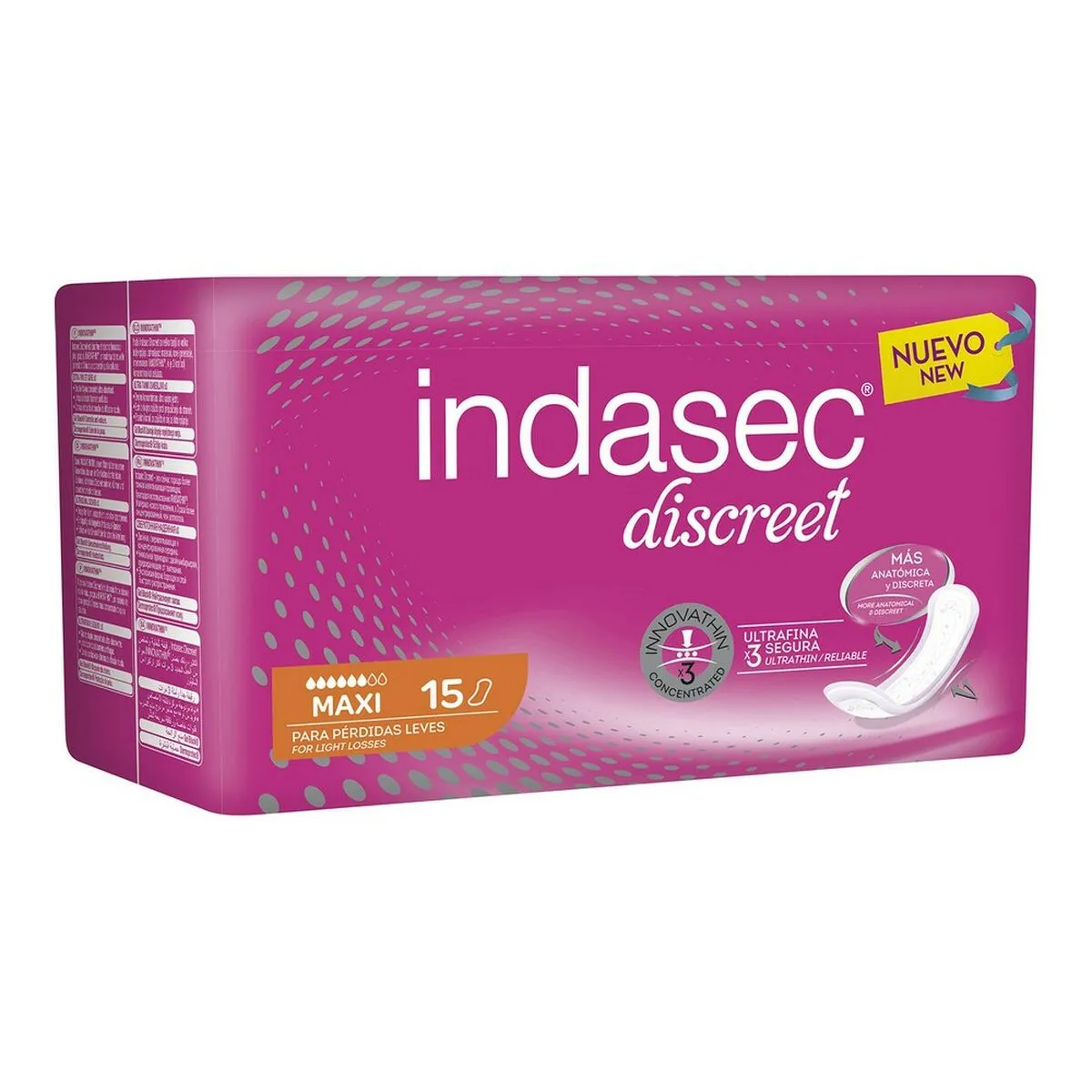 Assorbenti Maxi senza Ali Indasec Discreet (15 uds)