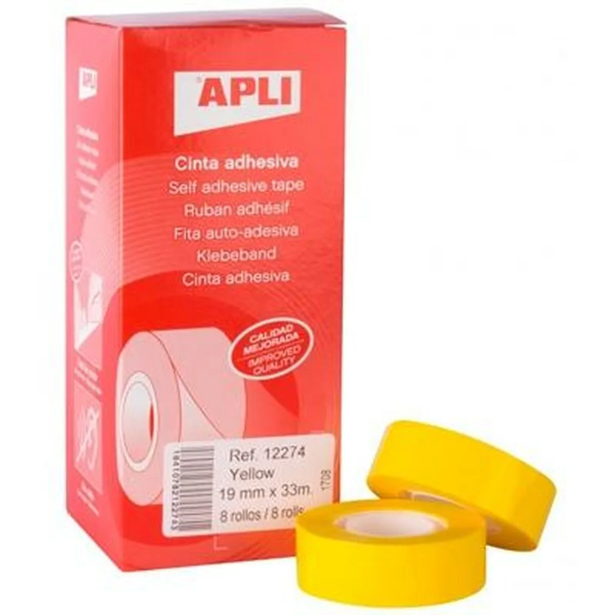 Nastro Adesivo Apli Giallo 8 Pezzi 19 x 33 mm