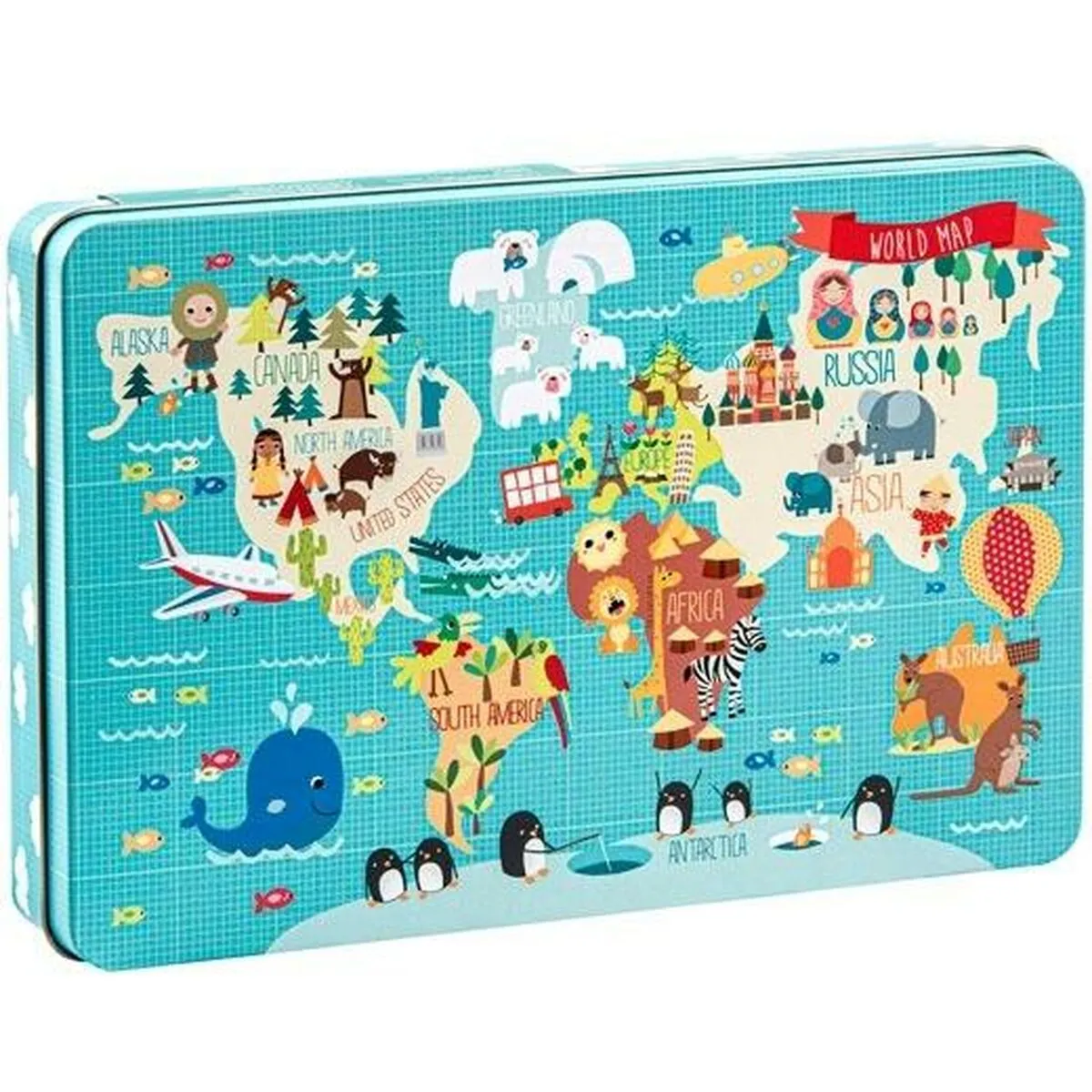 Puzzle per Bambini Apli Mapamundi 24 Pezzi 48 x 32 cm