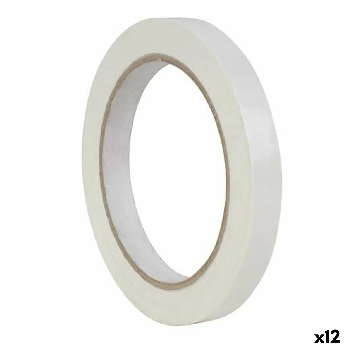 Nastro Adesivo Apli 66 m 12 mm Bianco PVC (12 Unità)