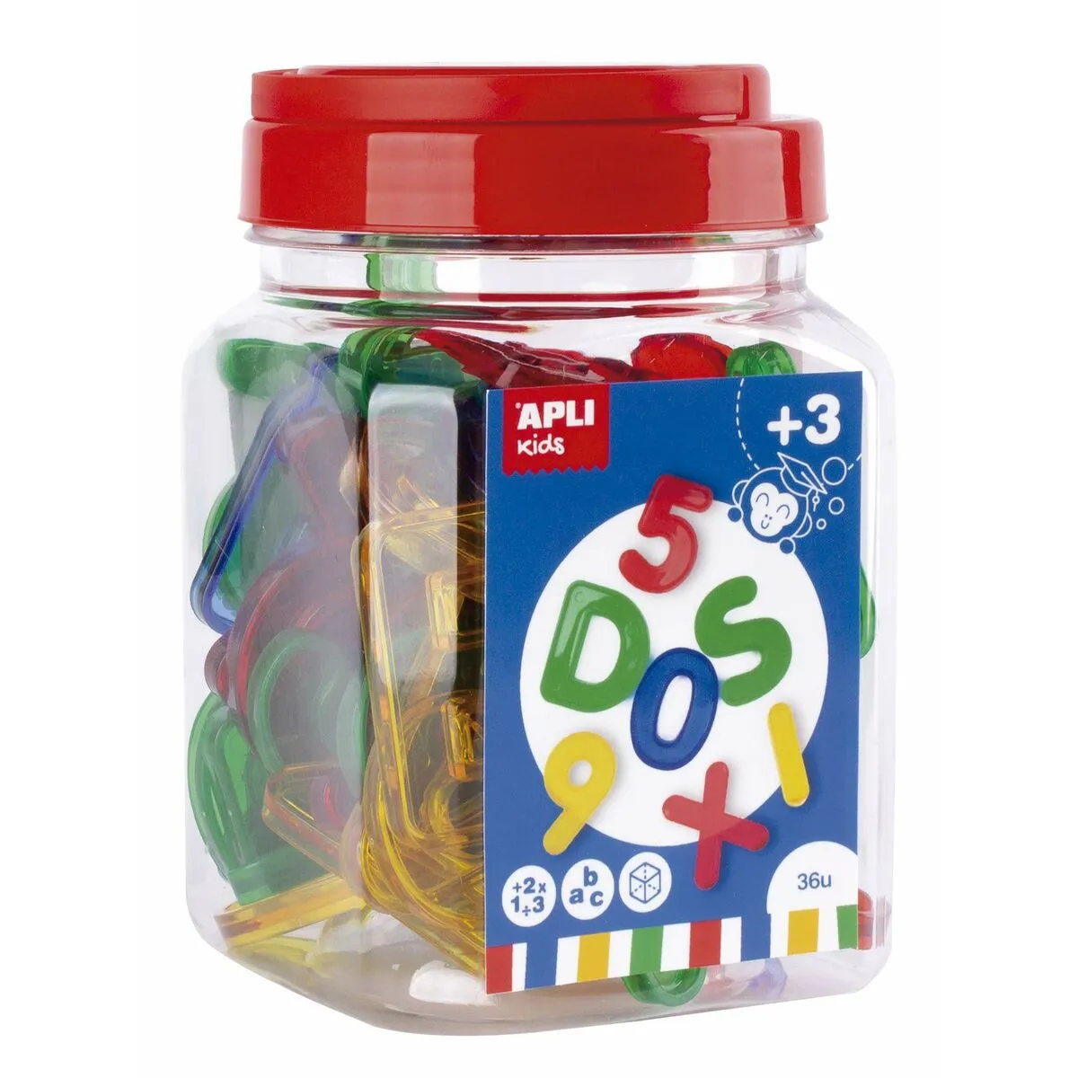 Gioco Educativo Apli Numeri e lettere Multicolore Trasparente Plastica (24 Pezzi)