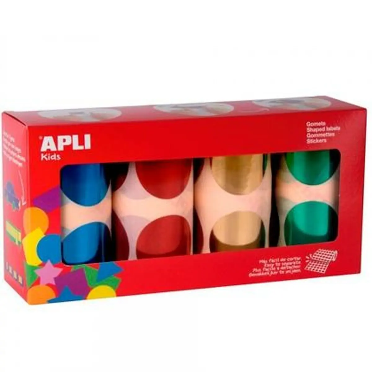 Adesivi Apli Gomets Multicolore Rotondo (4 Pezzi)