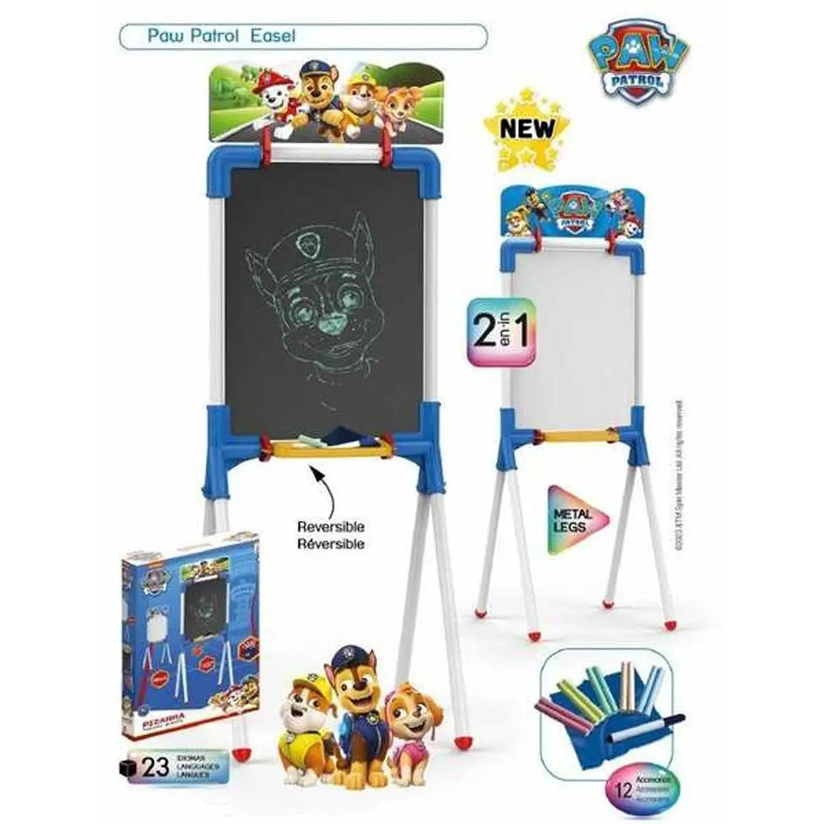 Lavagna Double-face The Paw Patrol 37 x 32 x 98 cm